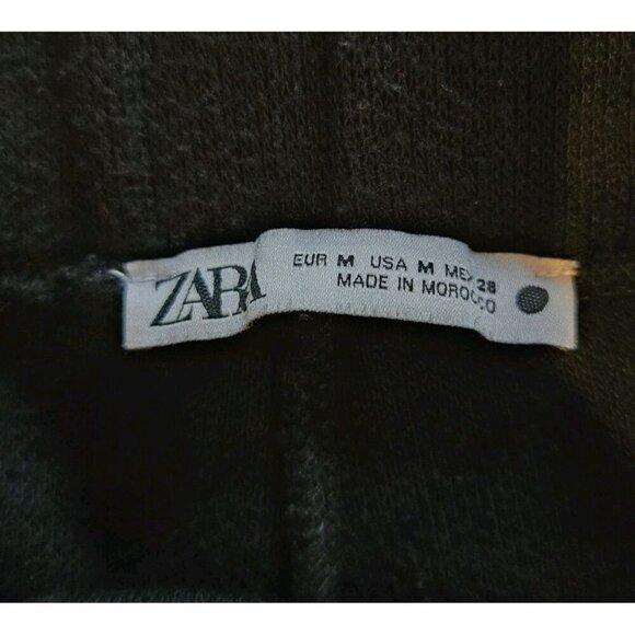 Zara Black Drawstring Jogger Knit Pants Medium Athleisure Lounge Pockets Soft - Picture 4 of 6